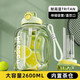 恩爾美（nRMEi）運(yùn)動(dòng)水杯大容量耐高溫tritan頓噸桶墩茶水分離夏男女健身大肚水壺 【雙飲+茶倉(cāng)+提繩】綠色 2600ml 耐高溫tritan/升級(jí)茶倉(cāng)/帶刻度