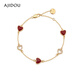 AJIDOU阿吉豆手鏈女款時(shí)尚滴油工藝愛(ài)心手串小眾設計精致手飾生日禮物 深紅色 21cm 1個(gè)
