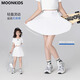 moonkids女童百褶裙2025夏季冰絲裙子兒童網(wǎng)球半身短裙運動(dòng)速干夏裝羽毛球 4452白色 120 cm