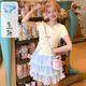 森女部落原創(chuàng)元?dú)馍倥逃托⌒苡』冇L(fēng)卡通印花修身短袖女T恤 短款T恤（單件） M