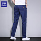 羅蒙高端冰絲涼感牛仔褲男士裝夏秋季薄款寬松商務(wù)休閑寬松直筒長(cháng)褲子 8051深藍 36 約175-185斤