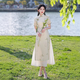 凡小如新中式旗袍女夏季2025年改良連衣裙中國風(fēng)氣質(zhì)高級感顯瘦日?？纱?綠色 M 【建議95-105斤】