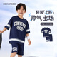 Converse匡威兒童套裝男童T恤短袖短褲夏季薄款中大童夏裝運動(dòng)2件套 藏青藍 160 /76 【建議身高152-158cm】