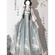 艾諾黛（AI NUO DAI）漢服女國(guó)風(fēng)大賞新中式上衣套裝2025年新款【惜春】古風(fēng)唐制 花瓣袖上衣+裙子 綠色 均碼 80-135斤