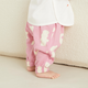 papa爬爬夏季竹棉嬰兒褲子男女寶長(cháng)褲紗布印花透氣 粉色 73cm