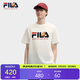 FILA 斐樂官方男子針織短袖衫2025夏新款狐貍刺繡休閑舒適純棉T恤