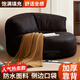 丘原懶人小沙發(fā)小戶型臥室陽臺(tái)豆袋客廳家用榻榻米單人休閑椅蒲團(tuán)坐墊 大氣黑（防污耐磨 貓抓皮）