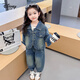 迪士尼女童牛仔套裝2025春秋裝新款洋氣兒童夾克上衣外套中小大童兩件套 B222牛仔工裝套裝-圖片色 110