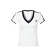 A CHOCK【Achock官方店】復古辣妹V領(lǐng)撞色短袖T恤女夏季運動(dòng)修身顯瘦上衣 白色 S