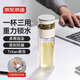 京東京造 玻璃杯 全能茶水分離杯 泡茶杯雙層泡茶分離杯子男士月光銀330ml