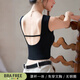 如鉆美背吊帶背心女內(nèi)搭帶胸墊免穿文胸bra一體式夏薄款內(nèi)衣打底上衣 黑色-寬肩帶 M 【90-105斤】