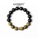 GATMEET天然烏金黑曜石綠檀木手串男回紋轉(zhuǎn)運(yùn)珠本命年手串小眾百搭手鏈 回紋轉(zhuǎn)運(yùn)黑曜石綠檀手串12mm珠 手圍18cm