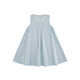 幼悠女童無(wú)袖背心裙2025夏季親膚柔軟輕盈飄逸色織格子A字連衣裙 藍格 120 cm