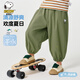 史努比（SNOOPY）兒童防蚊褲男女童褲子寶寶外出燈籠褲夏季 寬松九分束腳褲軍綠