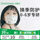 綠鼻子（green nose）兒童口罩0-6月嬰兒口罩小孩寶寶口罩0-3-6歲3d立體一次性防護口罩 4-8歲 萌萌兔款-10枚裝