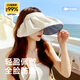 GLO-STORY防曬帽女遮陽帽太陽帽貝殼空頂帽夏季遮臉防紫外線大帽檐帽子