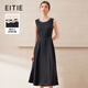 愛(ài)特愛(ài)（EITIE）輕禮服釘珠收腰大裙擺無(wú)袖連衣裙夏季新款大牌小黑裙B2507618 固黑色22 2XL (175)