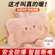 星瀚夢(mèng)居熱水袋充電暖手寶女生暖寶寶毛絨可愛(ài)敷肚子腰防爆暖水袋電熱寶 粉色小兔【兔絨觸感*水電分離】