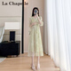 拉夏貝爾（La Chapelle）茶歇簡約風碎花連衣裙女2025夏季新款小個子高端收腰顯瘦V領a字裙 碎花 M 建議100-115斤