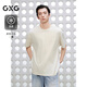 GXG男裝 圓領(lǐng)T恤雙色背后印花上衣涼感短袖針織 2025夏季新品 淺杏色 L
