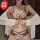 JERRIE MOCK品牌豹紋前扣內(nèi)衣女士小胸聚攏2024新款性感美背文胸內(nèi)褲套裝禮物 咖豹套裝 75B =34B(杯約2cm)