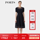 PORTS寶姿春季新品女裝簡(jiǎn)約通勤領(lǐng)邊透紗短袖連衣裙ALP8K204RZE011 丈青 M