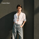 Calvin KleinJeans25春夏男女情侶中性商務(wù)休閑ck純色牛津紡長(cháng)袖襯衫40EM125 YAA-月光白 L