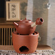 林李間潮州砂銚壺?zé)畯?fù)古功夫茶壺紅泥線圈煮水壺陶壺煮水煮茶碳爐煮茶 紅泥線圈炭爐套裝（壺+鼓爐）