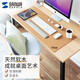 SANWA SUPPLY 大尺寸桌墊 大號鼠標墊 天然軟木材質(zhì) 電腦辦公游戲電競 防滑耐磨 橡膠底 MPD-C9姜黃色90*40cm