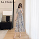 拉夏貝爾（La Chapelle）溫柔風(fēng)小個子碎花連衣裙女2025年夏季新款顯瘦中長款v領(lǐng)a字裙女潮 碎花 XL 建議120-130斤