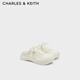 CHARLES&KEITH圓頭厚底休閑鞋大頭穆勒鞋七夕禮物CK1-71960005 Chalk粉白色 35 （225）