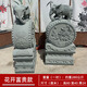 沐欽石雕擺件門(mén)墩抱鼓石一對青石吸水大象石鼓仿古門(mén)墩石別墅庭院門(mén)口 花開(kāi)富貴款  80高