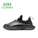 LOXKI/洛克斯基正版時尚新款疊穿創(chuàng)意潮款男鞋一鞋三穿防滑增高休閑鞋 引力黑 疊穿 41 （建議拍大一碼）