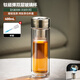 天喜純鈦磁吸茶水分離玻璃水杯男士2025新款高檔禮盒磁彈泡茶杯 400ml[抗菌保鮮-雙層防燙]送杯刷