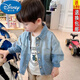 迪士尼（Disney）男童長袖襯衫春秋裝牛仔外套中小童兒童開衫男寶寶百搭牛仔上衣潮 藍(lán)色牛仔【漸變】春夏 100