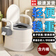 福強(qiáng)老人坐便器移動馬桶房間用防臭孕婦便盆尿桶家用便攜式成人坐便椅 灰色【高度-38厘米】 旗艦款【臥室專用】 更穩(wěn)更安全