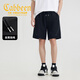 卡賓（CABBEEN）【線(xiàn)跡燙鉆】明線(xiàn)結構休閑短褲男2025夏季新款純棉百搭時(shí)尚 煤黑色01 L /175/50