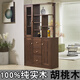 緣林梁材全實(shí)木玄關(guān)隔斷柜胡桃木中式家用門(mén)廳柜現代簡(jiǎn)約純實(shí)木客廳屏風(fēng)柜 1.2米胡桃木 120-35-200cm