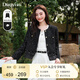 朵以（Duoyi）2025春季新款小香風(fēng)時尚拼接荷葉邊鉆石短款圓領(lǐng)小個子外套 黑色 S