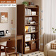 耐賽爾全實(shí)木書(shū)架落地胡桃木色置物架一體靠墻儲物窄柜收納展示家用書(shū)柜 全實(shí)木【加深六層】60x30x167.2 帶后背板-五層以上送防傾倒裝置