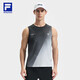 FILA 斐樂官方黃景瑜同款男子針織背心2025健身運(yùn)動(dòng)基礎(chǔ)滿印無袖上衣