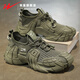 雙星軍綠色男鞋夏季百搭透氣網(wǎng)面薄款網(wǎng)鞋運(yùn)動(dòng)休閑跑步軟底飛織襪子鞋 綠色 43