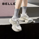 百麗（Belle）張凌赫同款星河軌跡老爹鞋女網(wǎng)面透氣休閑厚底運動(dòng)鞋B2199AM6預售 【周雨彤同款】金色 （第一批） 37 (235mm)