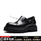 TOP GLORIA樂(lè)福鞋男士復(fù)古風(fēng)孟克鞋牛皮厚底增高透氣手工英倫休閑皮鞋男真皮 黑色 單層 38