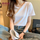 俞兆林寬松短袖t恤女夏季新款圓領(lǐng)時(shí)尚休閑氣質(zhì)百搭韓版ins棉質(zhì)上衣女 白色-圓領(lǐng)寬松款 L 105-115斤