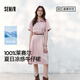 森馬（Semir）森柔牛仔|牛仔連衣裙女收腰翻領(lǐng)港風(fēng)2025夏季新款涼感中長(cháng)裙 粉色調01315 L 165/88A