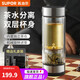蘇泊爾（SUPOR）茶水分離杯禮盒裝杯子玻璃杯雙層養生泡茶杯大容量家用辦公杯子 伯爵黑【精品禮盒】 360ml
