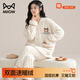 貓人睡衣女士冬季加厚珊瑚絨法蘭絨套裝春秋天白色可外穿家居服 【加絨加厚 松軟珊瑚絨】顏色一 L 【建議100-120斤】