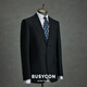 BUSYCON【50%羊毛】英式西服黑色套裝男新郎結(jié)婚單排扣平駁領(lǐng)男畢業(yè)正裝 經(jīng)典黑（上衣+褲子） 常規(guī) 48 參考體重120-130斤