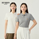 深呼吸DEEP BREATH女裝2025夏裝蜜蜂復(fù)古刺繡短袖PoloT恤衫女A301454 白 M (3)